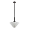 Bridgette 16-in Matte Black/Folded White Socket Pendant