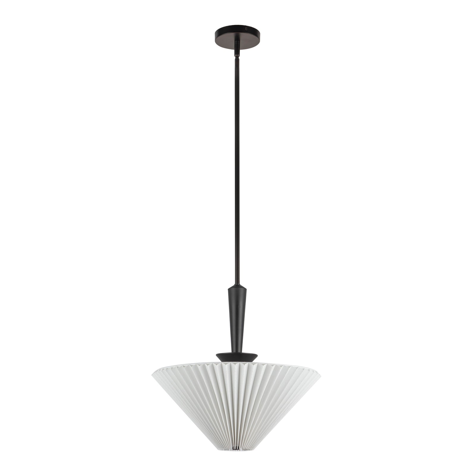 Bridgette 16-in Matte Black/Folded White Socket Pendant