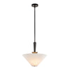 Bridgette 16-in Matte Black/Folded White Socket Pendant