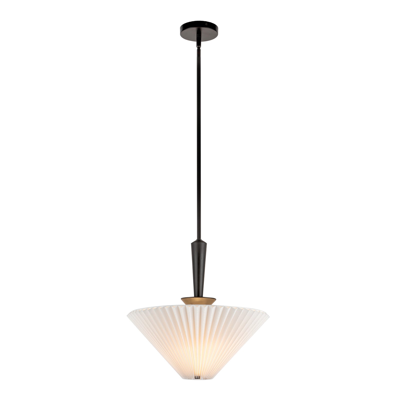 Bridgette 16-in Matte Black/Folded White Socket Pendant