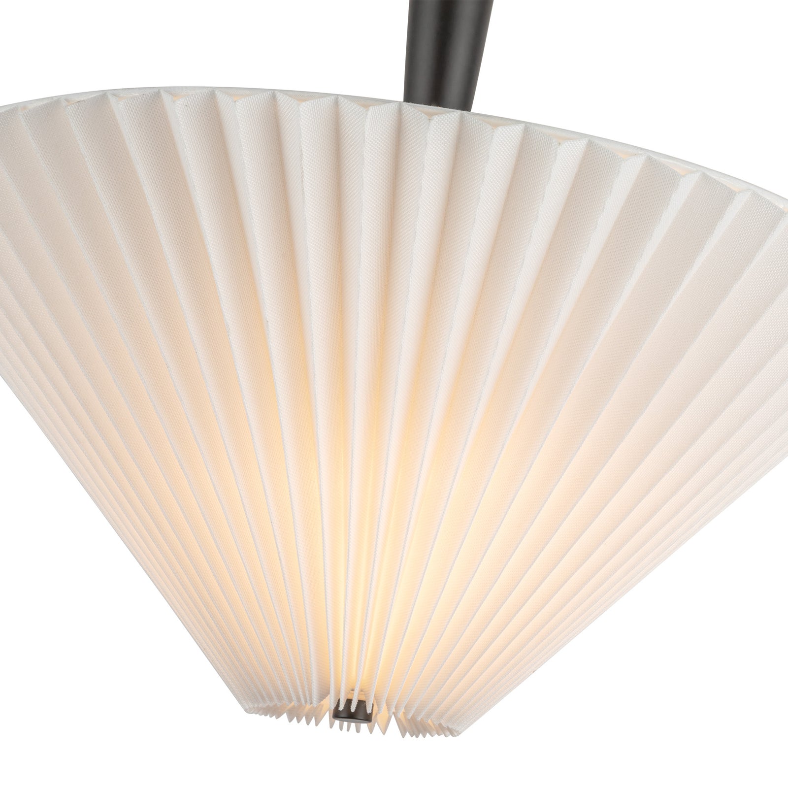 Bridgette 16-in Matte Black/Folded White Socket Pendant