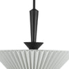 Bridgette 16-in Matte Black/Folded White Socket Pendant