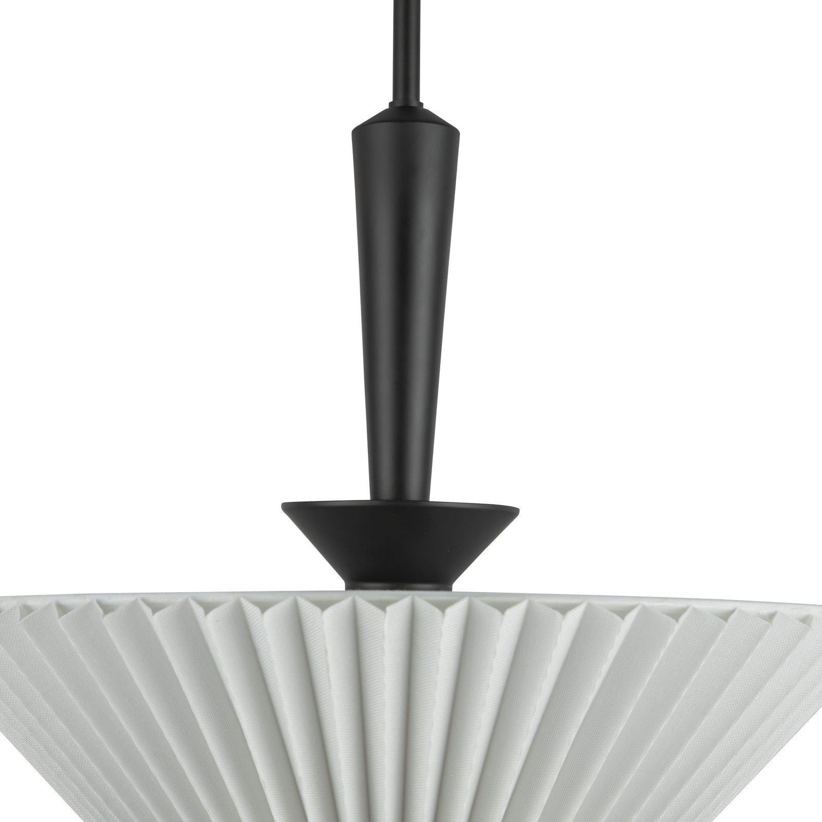 Bridgette 16-in Matte Black/Folded White Socket Pendant