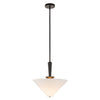 Bridgette 16-in Matte Black/White Linen Socket Pendant
