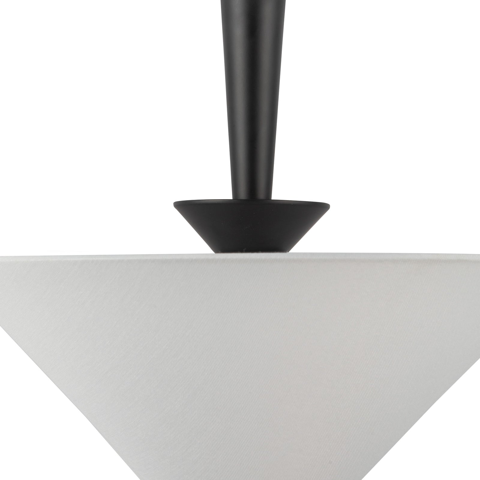 Bridgette 16-in Matte Black/White Linen Socket Pendant