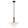 Bridgette 16-in Matte Black/White Linen Socket Pendant