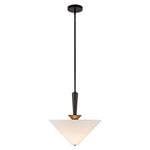 Bridgette 16-in Matte Black/White Linen Socket Pendant