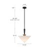 Bridgette 16-in Matte Black/Folded White Socket Pendant