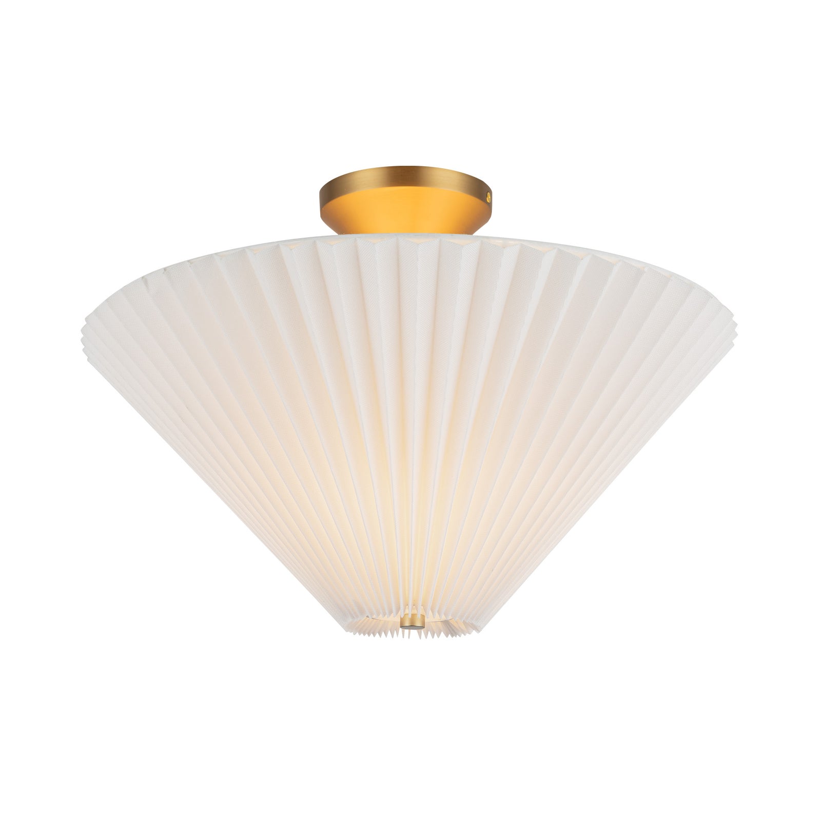 Bridgette 16-in Brushed Gold/Folded White Socket Semi-Flush Mount