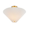 Bridgette 16-in Brushed Gold/Folded White Socket Semi-Flush Mount
