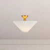 Bridgette 16-in Brushed Gold/Folded White Socket Semi-Flush Mount