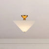 Bridgette 16-in Brushed Gold/White Linen Socket Semi-Flush Mount