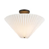 Bridgette 16-in Matte Black/Folded White Socket Semi-Flush Mount