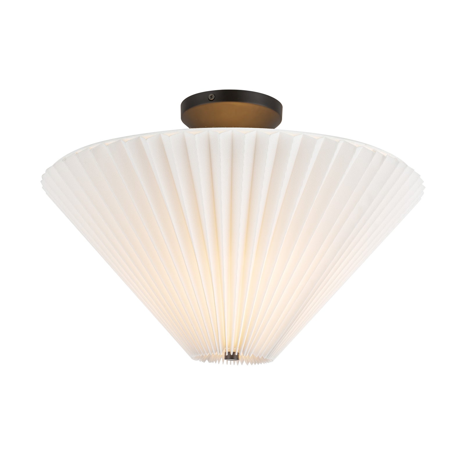 Bridgette 16-in Matte Black/Folded White Socket Semi-Flush Mount