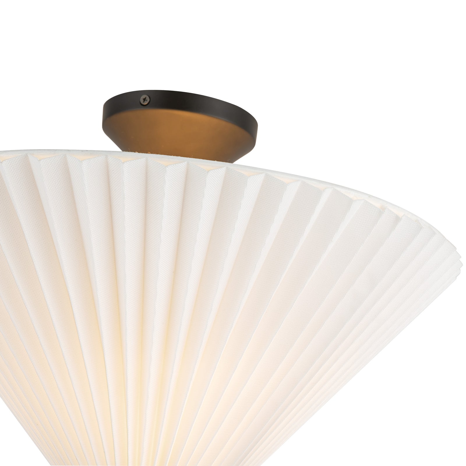 Bridgette 16-in Matte Black/Folded White Socket Semi-Flush Mount