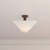 Bridgette 16-in Matte Black/Folded White Socket Semi-Flush Mount