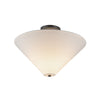 Bridgette 16-in Matte Black/White Linen Socket Semi-Flush Mount
