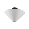 Bridgette 16-in Matte Black/White Linen Socket Semi-Flush Mount
