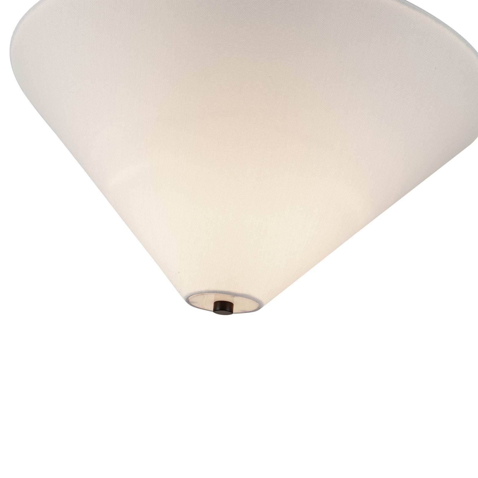 Bridgette 16-in Matte Black/White Linen Socket Semi-Flush Mount