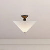 Bridgette 16-in Matte Black/White Linen Socket Semi-Flush Mount