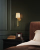 Bridgette 16-in Brushed Gold/White Linen Socket Wall/Vanity Light