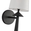 Bridgette 16-in Matte Black/White Linen Socket Wall/Vanity Light