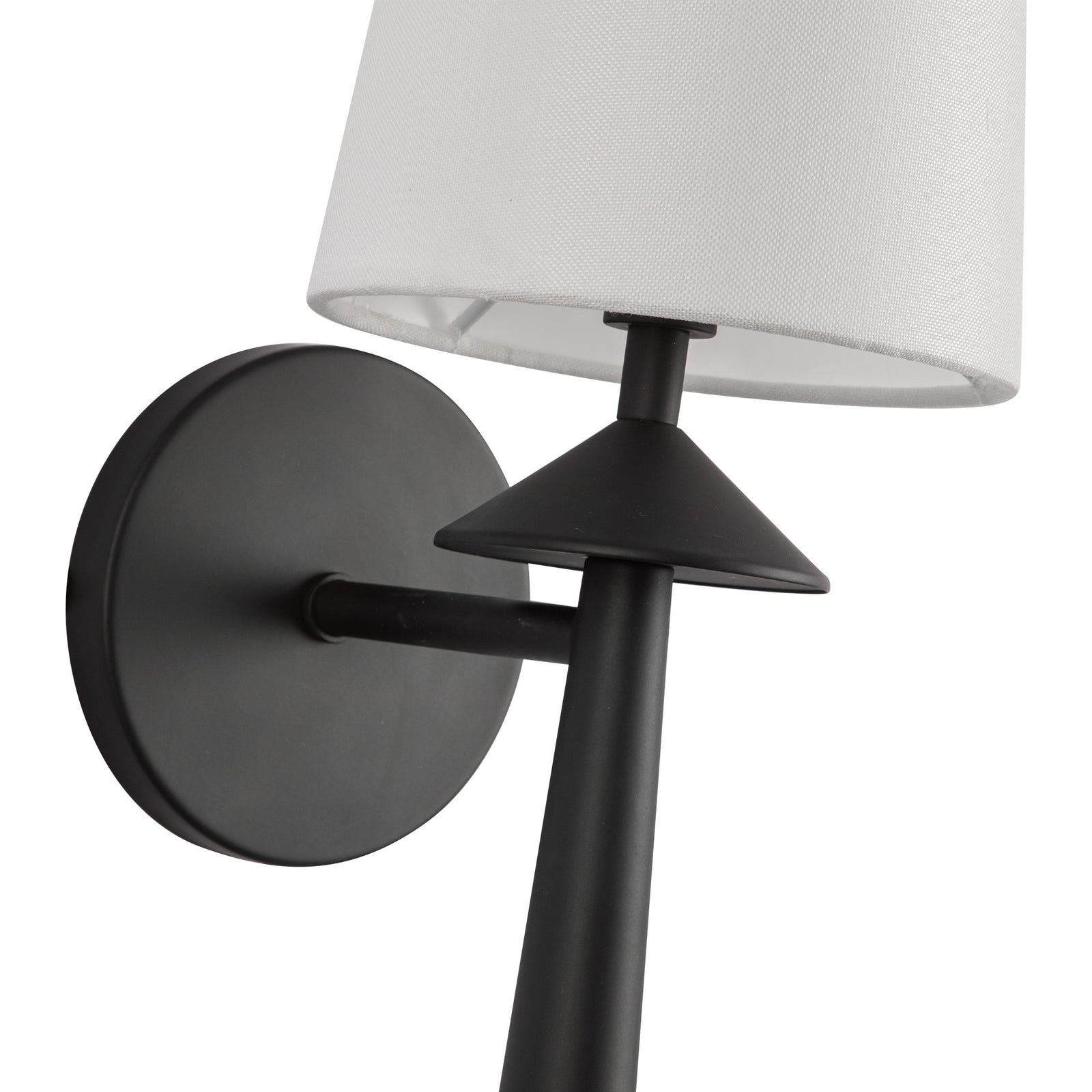Bridgette 16-in Matte Black/White Linen Socket Wall/Vanity Light