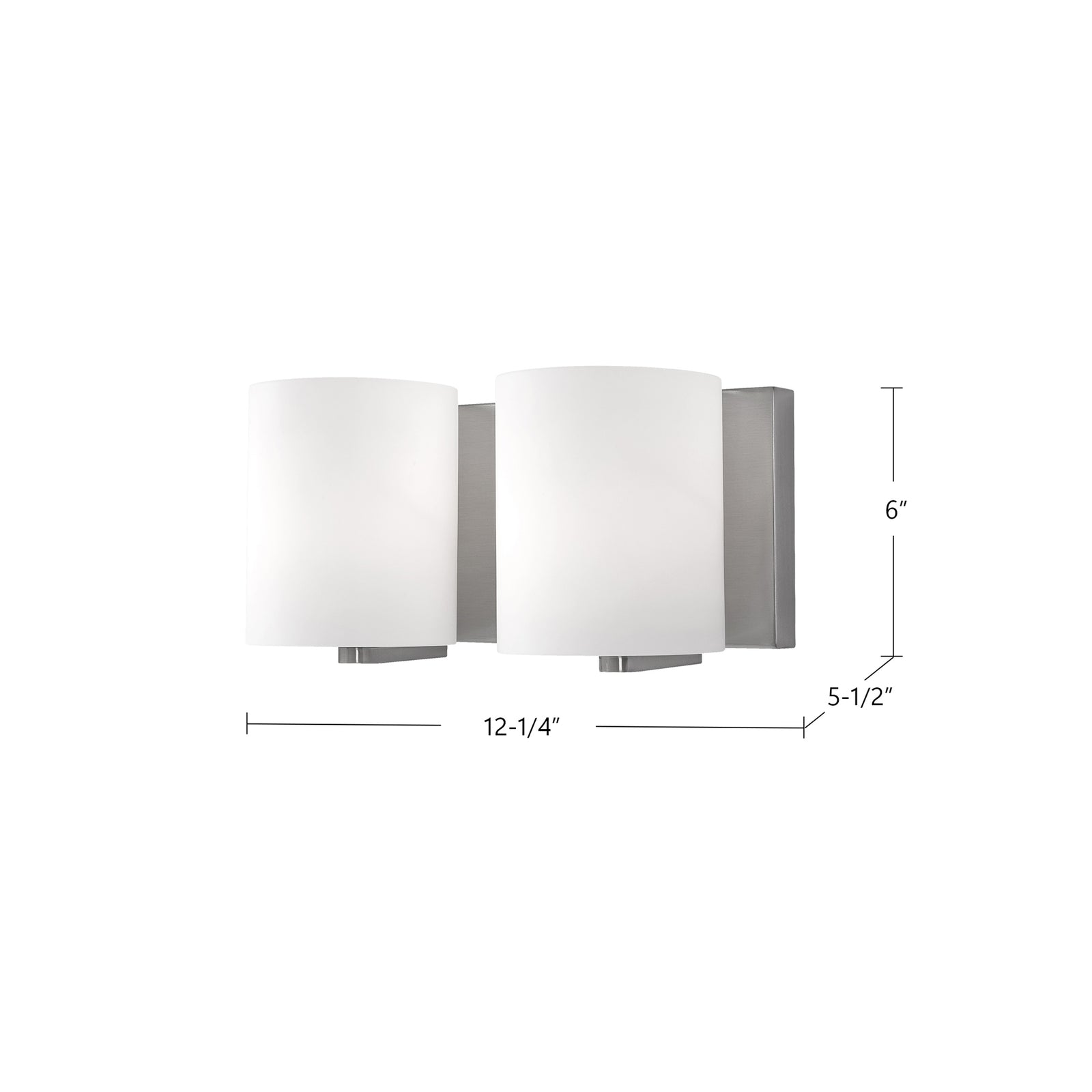 Bridgewater 12-in Brushed Nickel 2 Lights Vanity