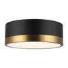 Brisbane 12-in Aged Gold/Matte Black 2 Lights Flush Mount