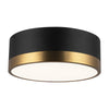 Brisbane 12-in Aged Gold/Matte Black 2 Lights Flush Mount