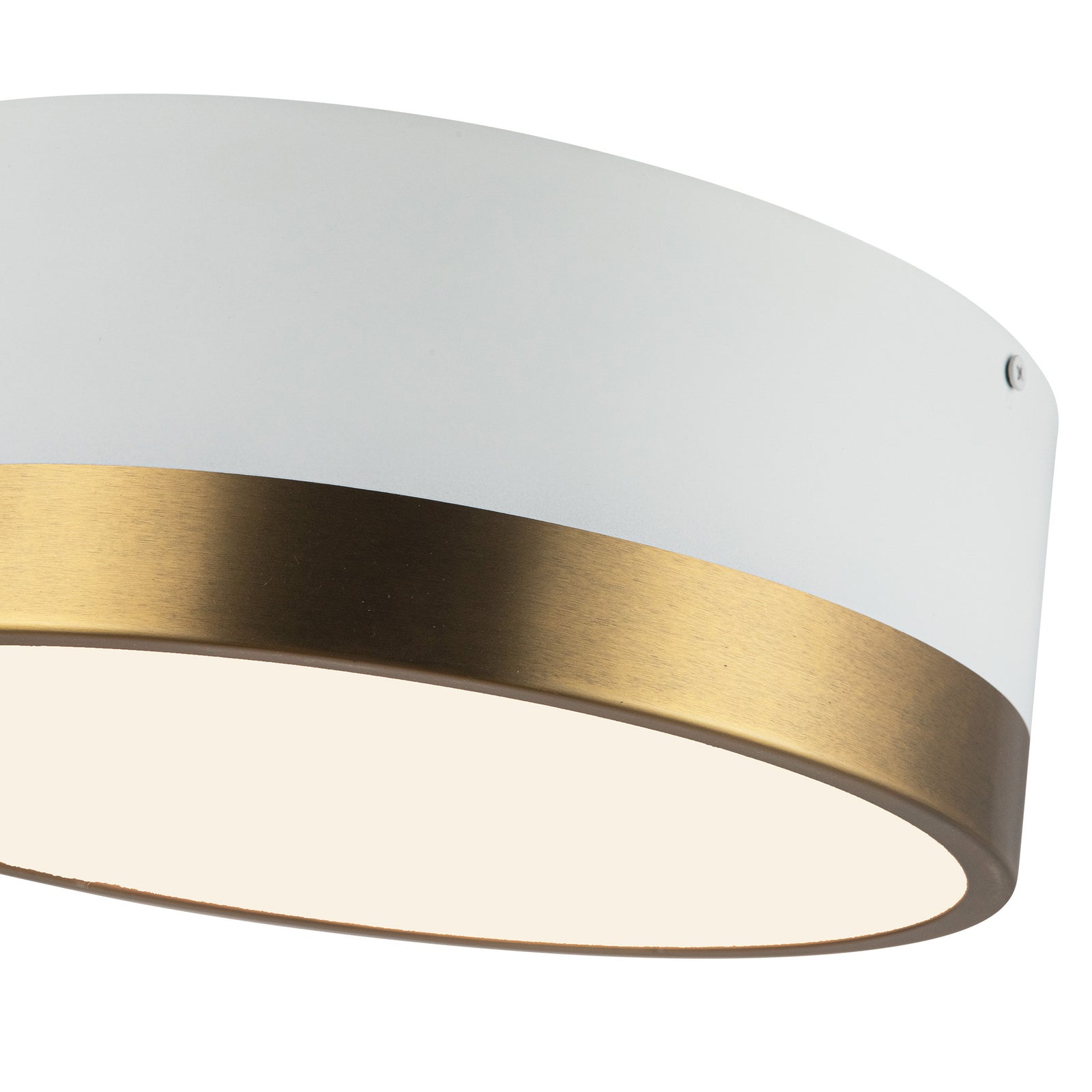 Brisbane 12-in Aged Gold/White 2 Lights Flush Mount