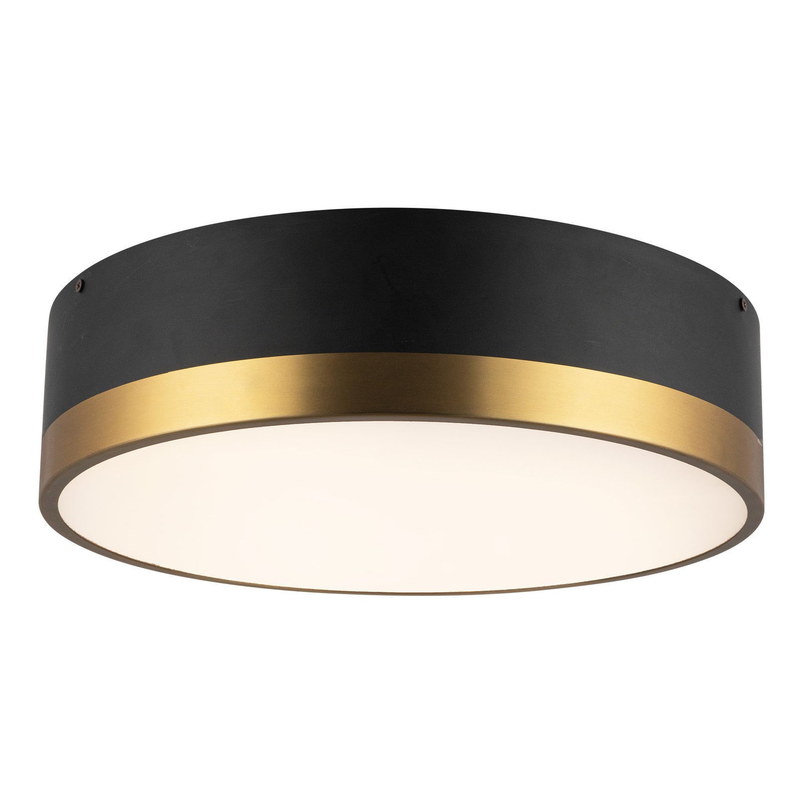 Brisbane 16-in Aged Gold/Matte Black 3 Lights Flush Mount