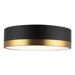 Brisbane 16-in Aged Gold/Matte Black 3 Lights Flush Mount