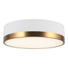 Brisbane 16-in Aged Gold/White 3 Lights Flush Mount