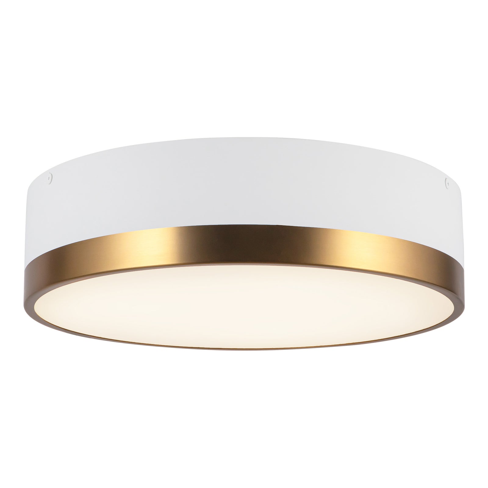 Brisbane 16-in Aged Gold/White 3 Lights Flush Mount