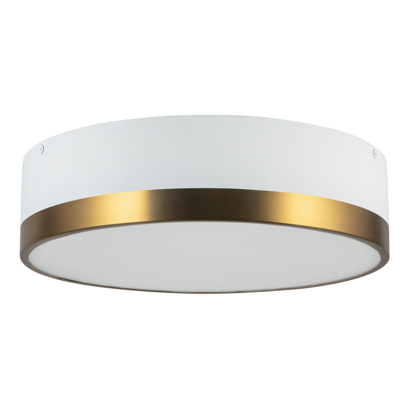 Brisbane 16-in Aged Gold/White 3 Lights Flush Mount