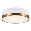 Brisbane 16-in Aged Gold/White 3 Lights Flush Mount