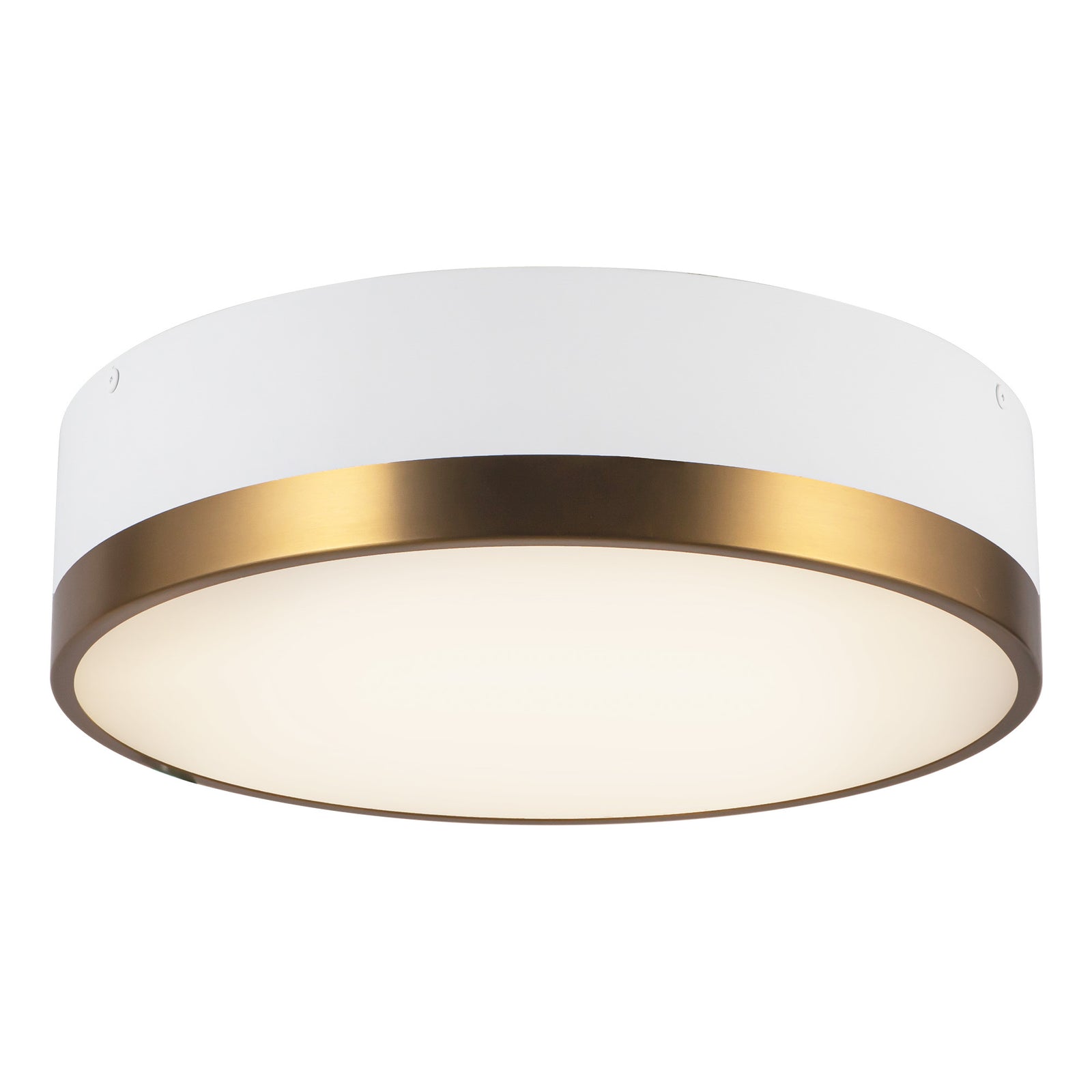 Brisbane 16-in Aged Gold/White 3 Lights Flush Mount