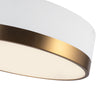 Brisbane 16-in Aged Gold/White 3 Lights Flush Mount