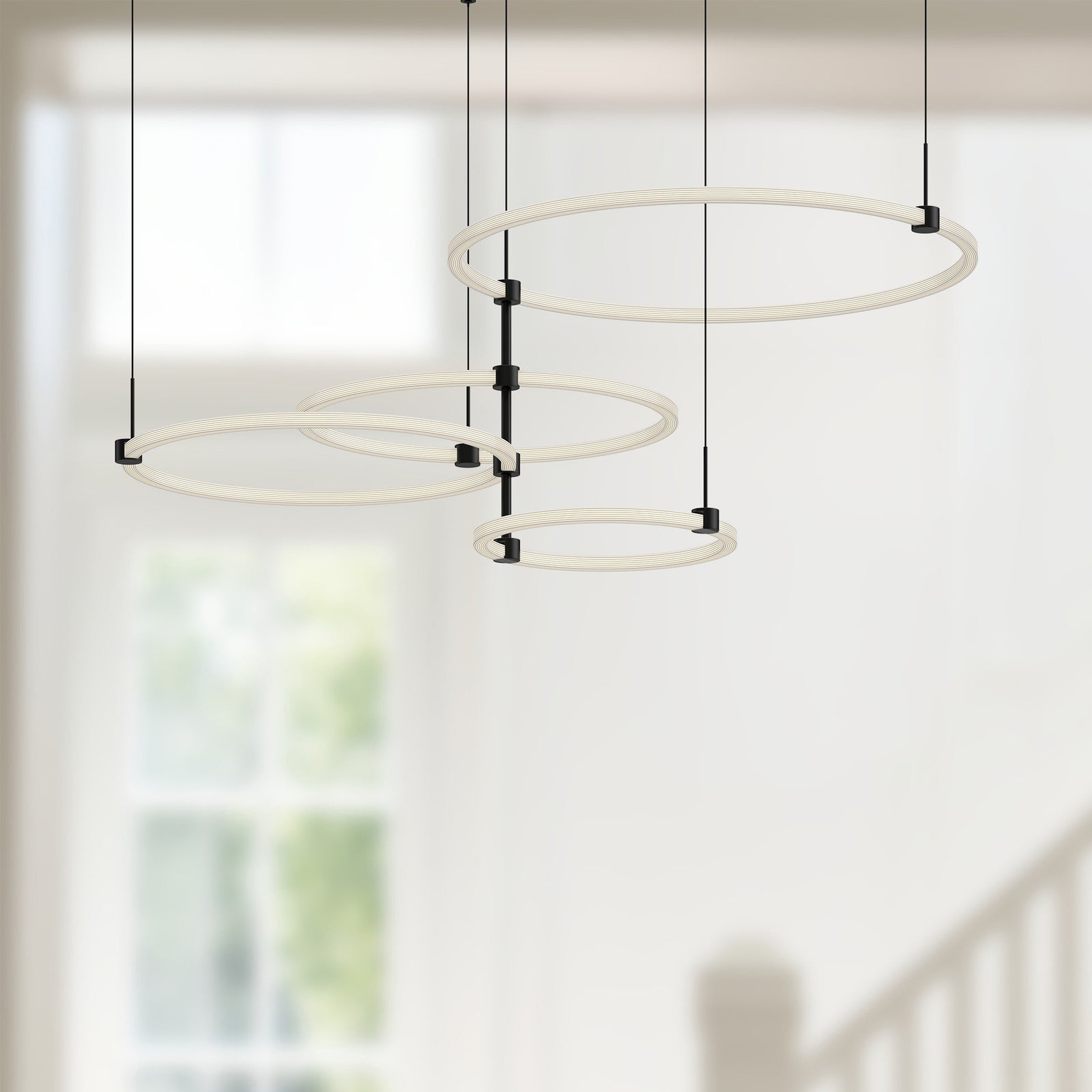 Bruni 55-in Black LED Chandeliers
