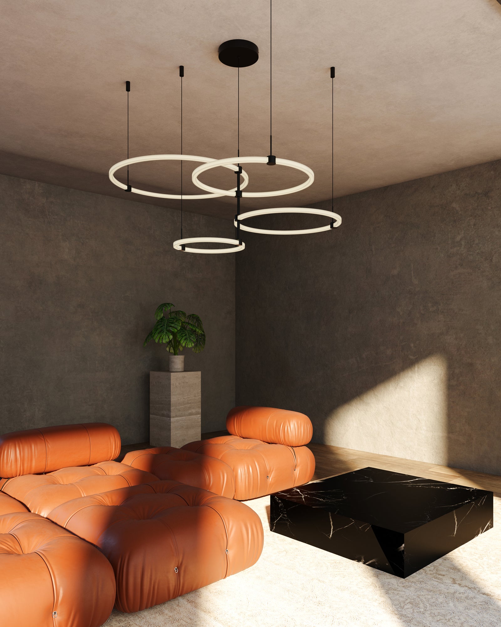 Bruni 55-in Black LED Chandeliers