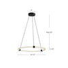 Bruni 24-in Black LED Pendant