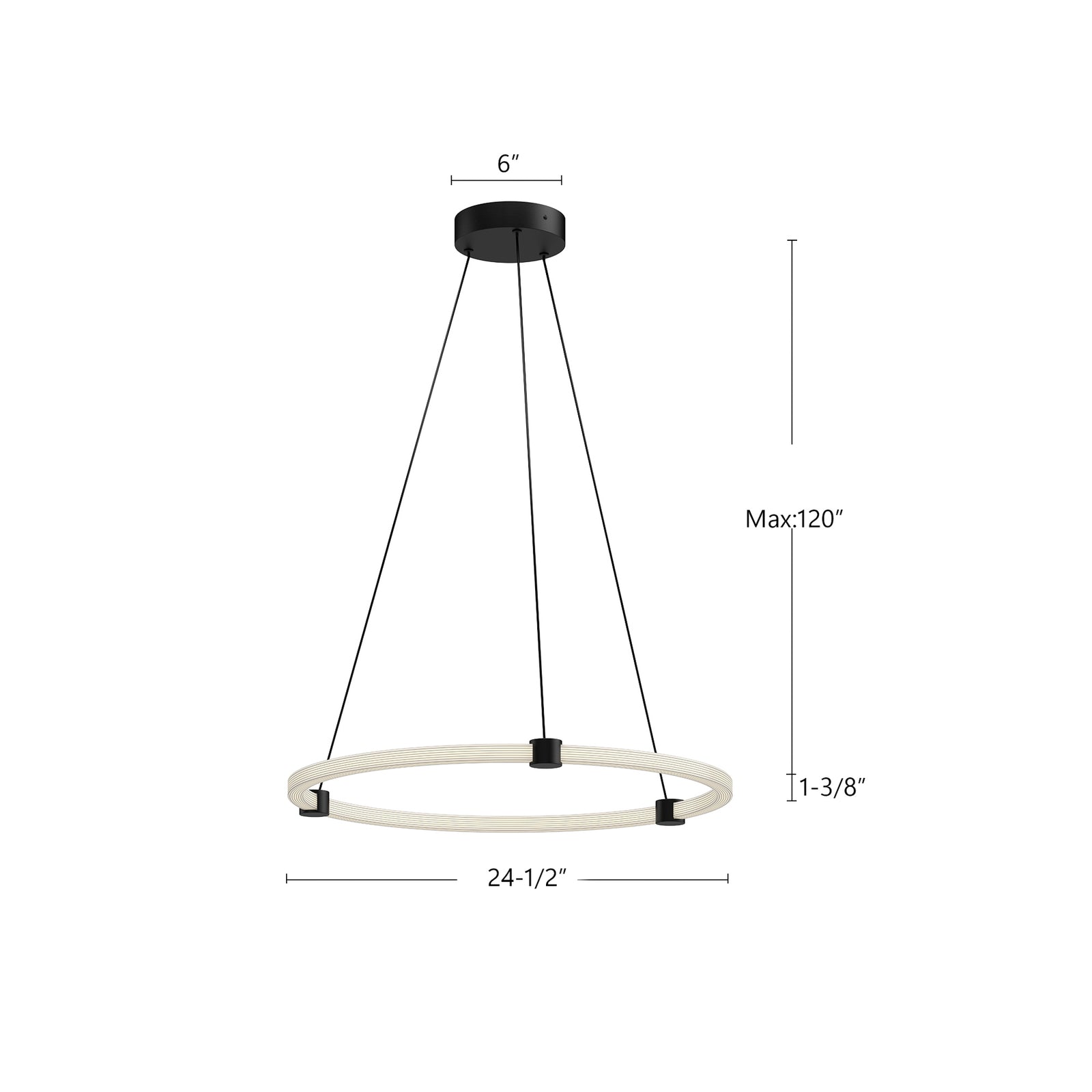 Bruni 24-in Black LED Pendant