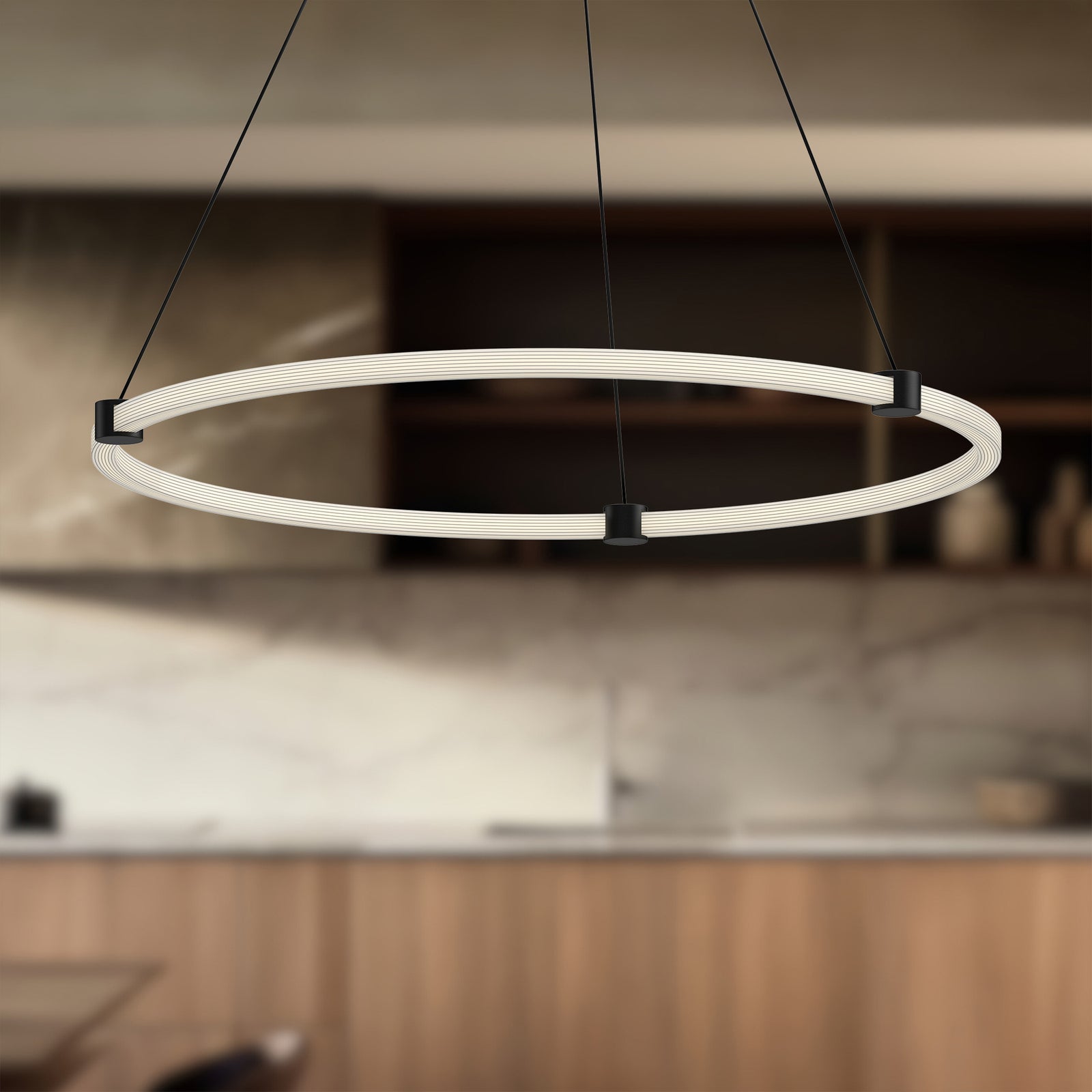 Bruni 32-in Black LED Pendant