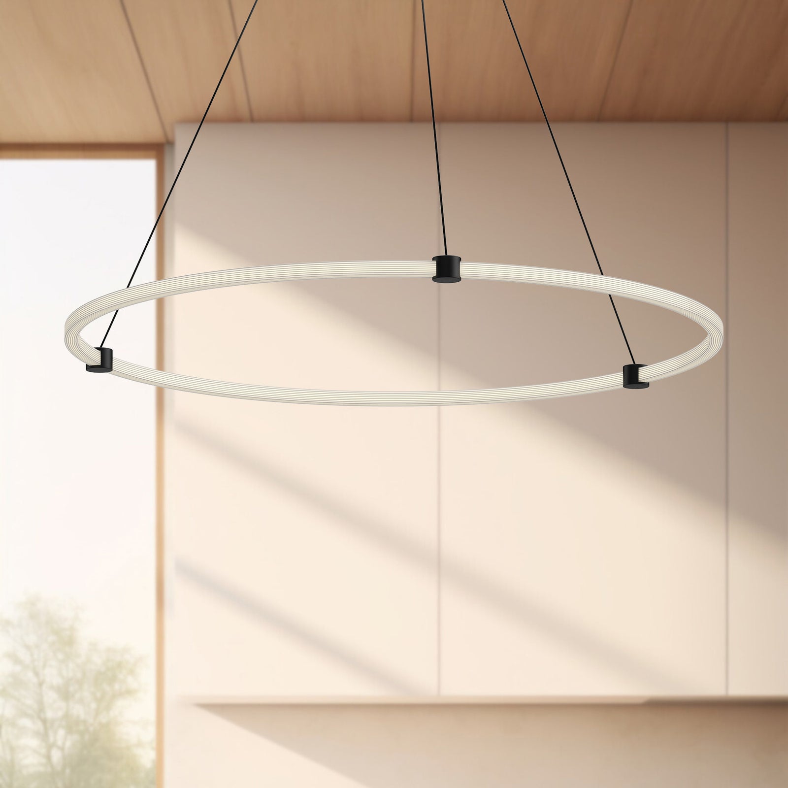 Bruni 40-in Black LED Pendant