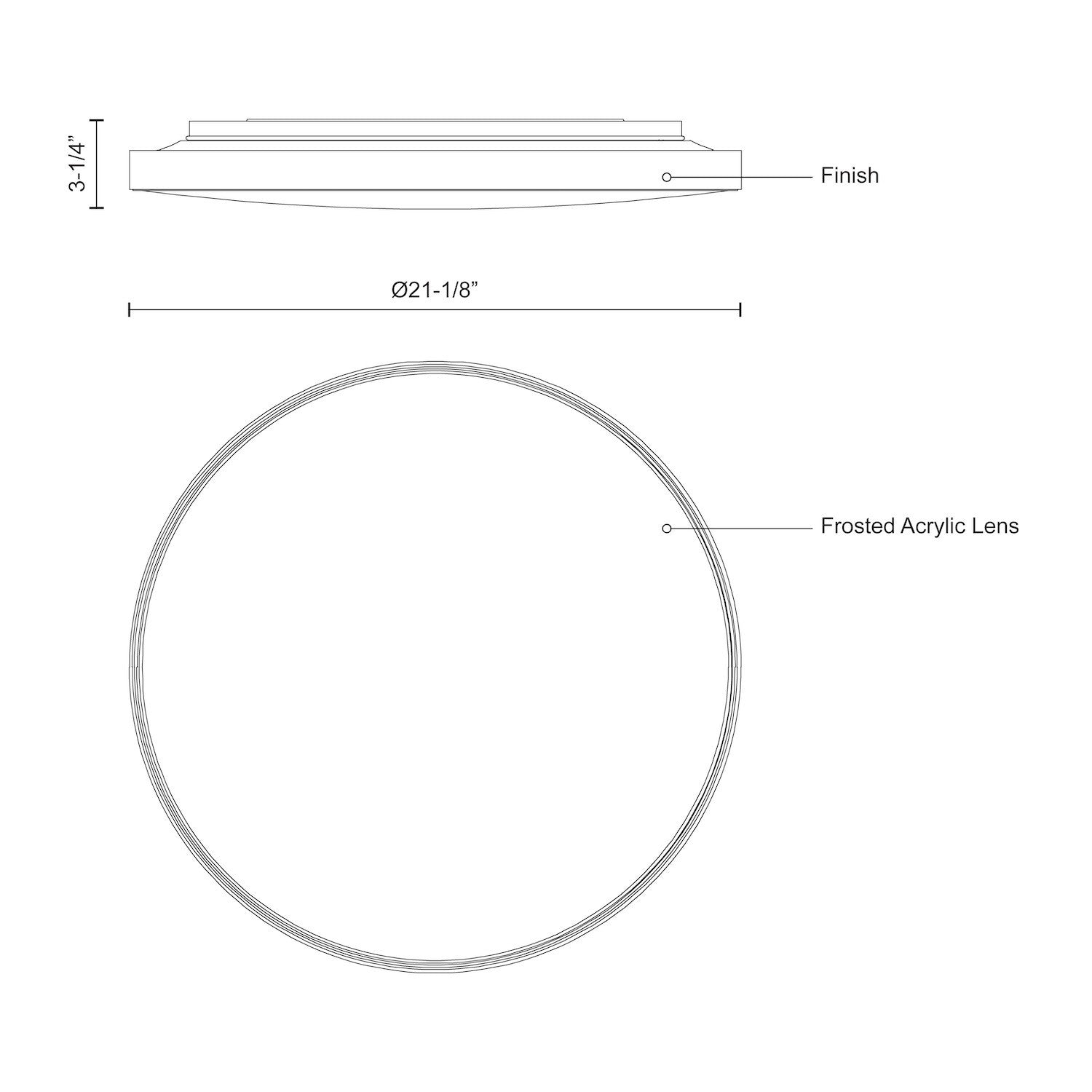 Brunswick 22-in Black LED Flush Mount
