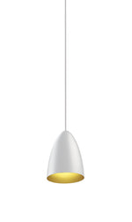 Bullet 4" White/Gold Single Pendant