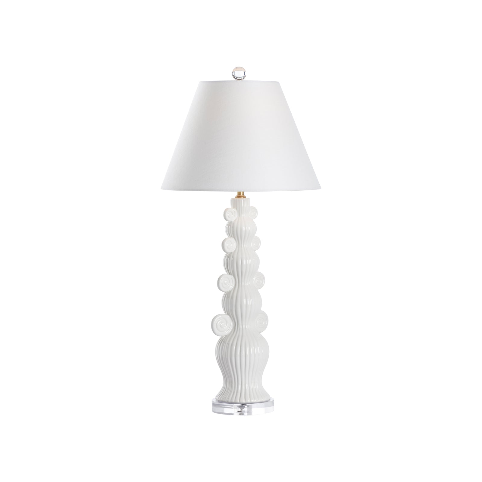 Swirl Handle Lamp - White