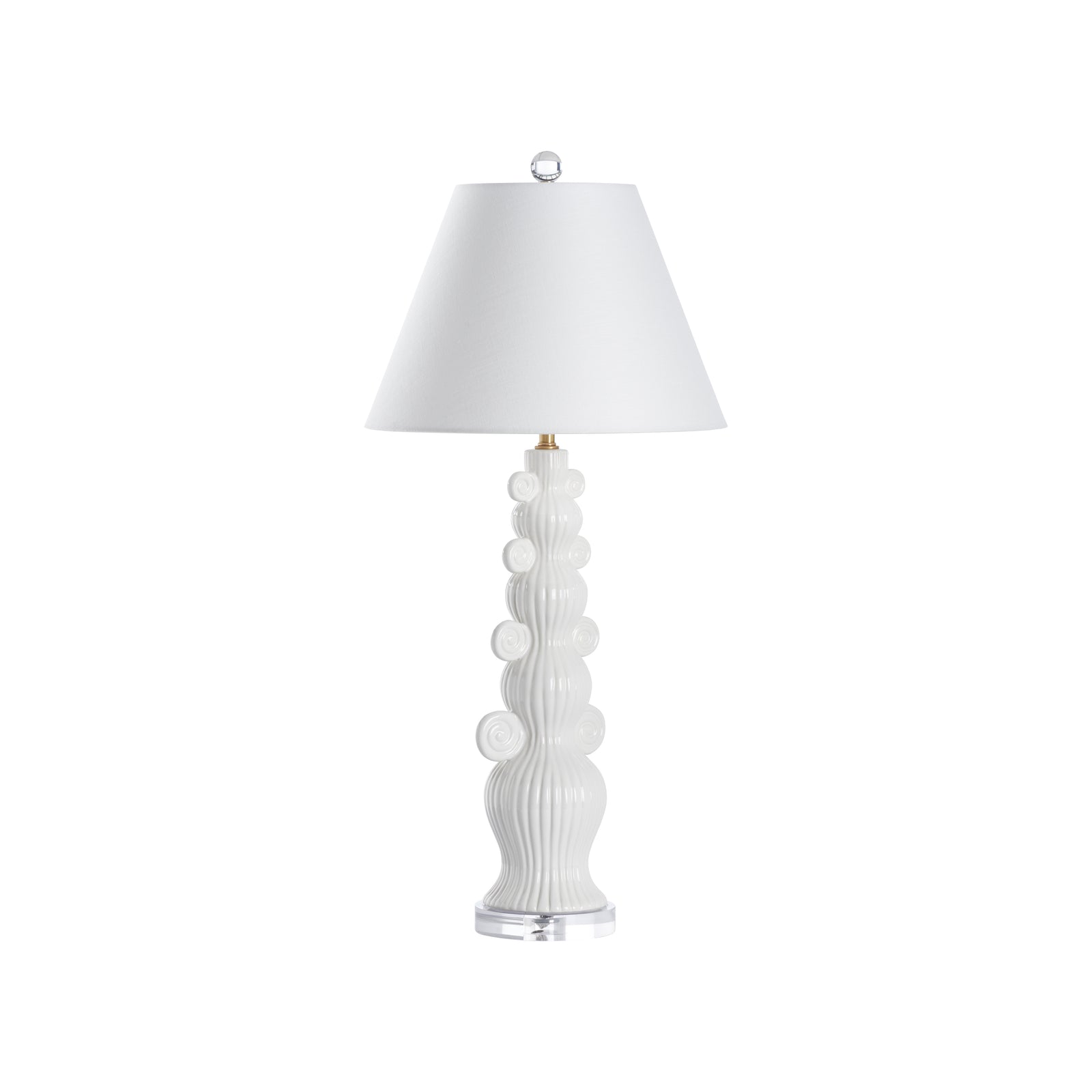 Swirl Handle Lamp - White