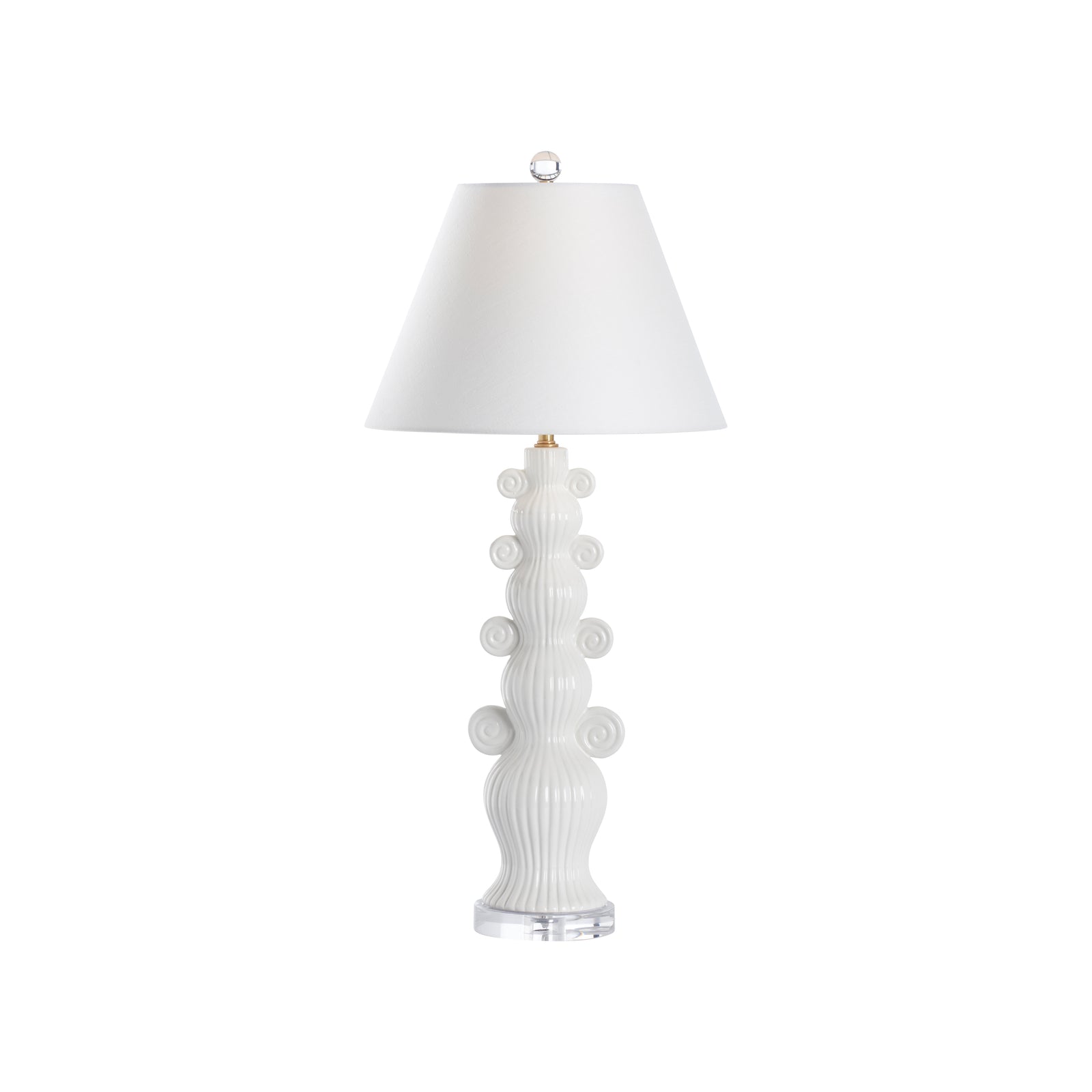 Swirl Handle Lamp - White